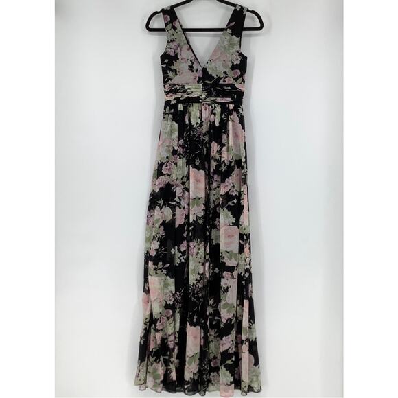 NEW! Dessy Collection Size 2 Floral Maxi Dress w/ Front Slit $273 msrp J3-17 - Picture 4 of 12